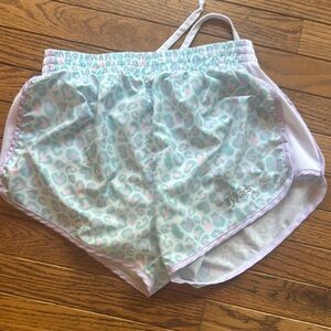 Women's Athletic Shorts in Mint and Pink